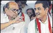  ?? PTI ?? NCP chief Sharad Pawar with party leader Praful Patel at a rally in Pune on Sunday.