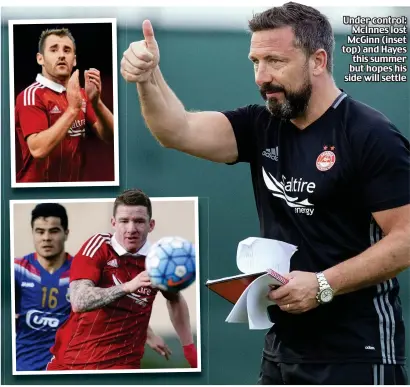  ??  ?? Under control: McInnes lost McGinn (inset top) and Hayes this summer but hopes his side will settle