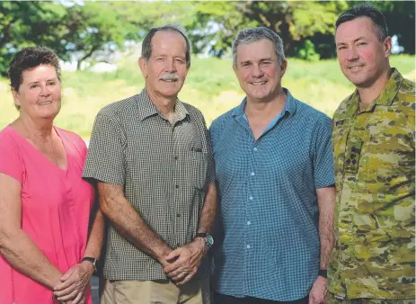  ?? Picture: EVAN MORGAN ?? UNITED: People dedicated to helping ex- defence personnel – including VOTSA director Floss Foster OAM, Air Commodore Tony Jones, Lieutenant General ( Ret) John Caligari and Brigadier Scott Winter – meet at The Oasis Townsville yesterday.