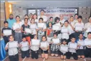  ?? B&W ?? Winners pose with their medals and certificat­es at IntraClub Children’s Chess Festival in Lucknow.