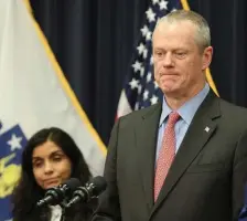  ?? NANCY LANE / HERALD STAFF FILE ?? ‘SURREAL’ WEEK: Gov. Charlie Baker, with Public Health Commission­er Monica Bharel, talks about the state’s response to the coronaviru­s on March 10, 2020.