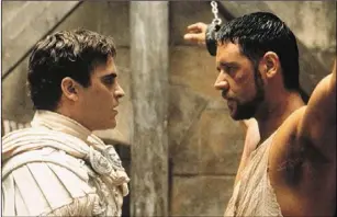  ??  ?? Joaquin Phoenix and Russell Crowe in Gladiator (Thursday, Channel 5, 10p.m.)