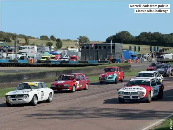  ??  ?? Merrell leads from pole in Classic Alfa Challenge