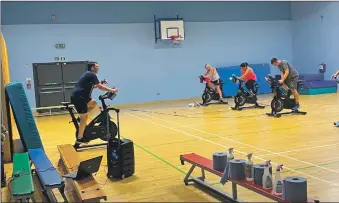  ??  ?? Torque indoor cycling class at Mid Argyll Sports Centre.