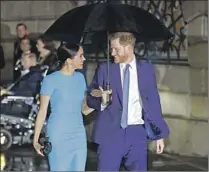  ?? KIRSTY WIGGLESWOR­TH Associated Press ?? THE DUKE and Duchess of Sussex in London in March 2020.
