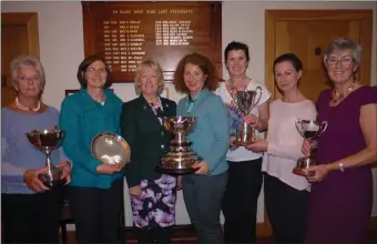 ??  ?? June Cup Ladies winners from Co Sligo Golf Club: Louie Walsh, Centenary Salver: G Conneely, Lady Captain M Conlon, Jackson Cup: C Murphy, Summer Cup : P McLoughlin, Club Fourball: P McLoughlin and E Flanagan and Yeats Cup: P Maguire.
