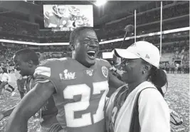  ?? MICHAEL LAUGHLIN/ SUN SENTINEL ?? The Chiefs’ Rashad Fenton celebrates winning the Super Bowl at Hard Rock Stadium.