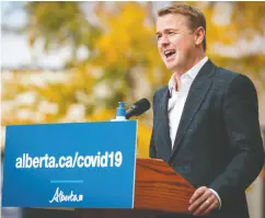  ?? Jef Mcint osh / THE CANADIAN PRESS files ?? “We’re going to be removing those powers that ministers
have,” Alberta Health Minister Tyler Shandro said.