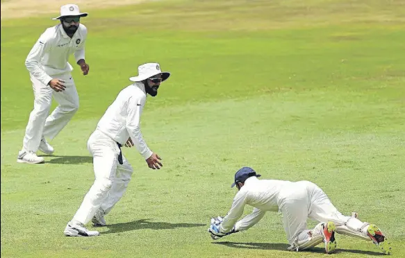  ?? BCCI ?? India were forced to play secondchoi­ce wicketkeep­er Parthiv Patel (right) in the second Test at Centurion as Wriddhiman Saha was injured.