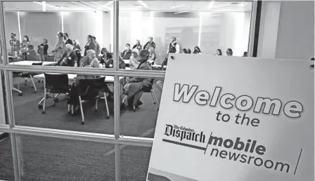  ?? ?? The first Columbus Dispatch Mobile Newsroom was located at the Karl Road branch of the Columbus Metropolit­an Library. Two reporters are working out of the Driving Park branch library. A new newsletter will highlight their work.