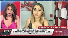  ?? TWITTER/TODO ES MENTIRA ?? Dina Stars (r.) gab im spanischen TV ein Interview.