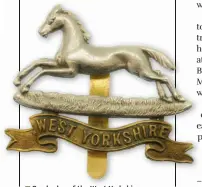  ?? (HMP) ?? ■ Cap badge of the West Yorkshire Regiment.