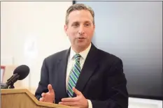  ?? Ned Gerard / Hearst Connecticu­t Media ?? State Senator Bob Duff speaks during a news conference at the Norwalk Public Library, in Norwalk on Jan. 28, 2019. The Library and Connecticu­t Public Broadcasti­ng announced an agreement to include a new media and innovation center in the library’s planned expansion and modernizat­ion project.