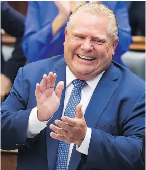  ?? NATHAN DENETTE / THE CANADIAN PRESS ?? Ontario Premier Doug Ford has won his fight to shrink Toronto city council, via a court decision, without needing his controvers­ial invocation of the notwithsta­nding clause.