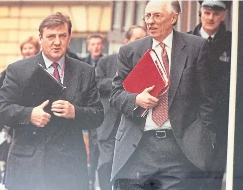  ??  ?? KEY ADVISER: David Whitton, left, and former first minister Donald Dewar, who was cleared of misleading Parliament.