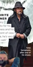  ??  ?? Yohji Yamamoto after one of his shows
