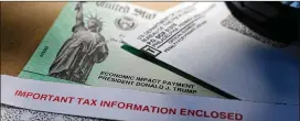  ?? ERIC GAY/ASSOCIATED PRESS ?? Stimulus payments issued by the IRS to help combat the adverse economic effects of the COVID-19 outbreak are nowpast. Yet prospects formore federal stimulus this year appear all but dead, clouding the future for the unemployed, for small businesses and for the economy as a whole.