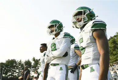  ?? TERRANCE WILLIAMS/FOR CAPITAL GAZETTE ?? Arundel players looks on from the sideline during the first half against Old Mill on Oct. 16.