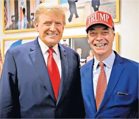  ?? ?? Nigel Farage, pictured with Donald Trump, said lenders have failed to change