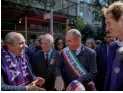  ??  ?? Rocco Commisso al Columbus Day con Massimo Ferragamo e John Elkan