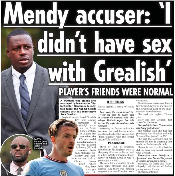  ?? ?? PARTY: Mendy, (left) Matturie and (right) Grealish