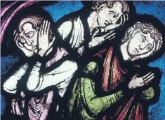  ??  ?? Old story: fear of the plague, depicted in a 13th-century window at Canterbury Cathedral