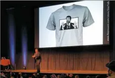  ?? Rob Tornoe / Philly.com ?? Popular astrophysi­cist Neil deGrasse Tyson during a lecture at the Kimmel Center's Academy of Music on Wednesday night in Philadelph­ia.