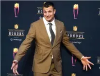  ?? AP PHOTO/MARCIO JOSE SANCHEZ ?? In 2022, Rob Gronkowski arrives for the NFL Honors in Inglewood, Calif.