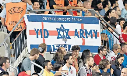  ??  ?? No joke: Spurs fans announce themselves in a match between England and Italy in the European U21 Championsh­ips in Israel in 2013