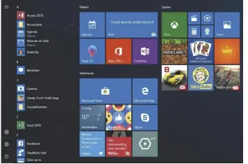  ??  ?? Disney, Minecraft en Candy Crush horen bij de basisuitru­sting van Windows 10 Profession­al.