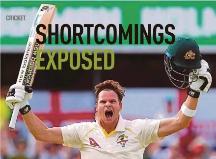  ?? REUTERS PIC ?? Australia captain Steve Smith celebrates reaching his double century yesterday.