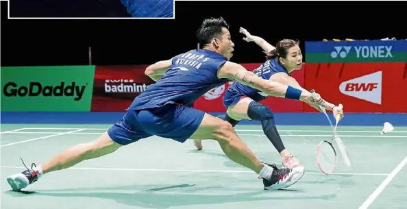  ??  ?? Full stretch: chan Peng soon and Goh Liu ying’ marathon rally at the World Tour Finals was watched by four million viewers.
Inset:
Lee Zii Jia.