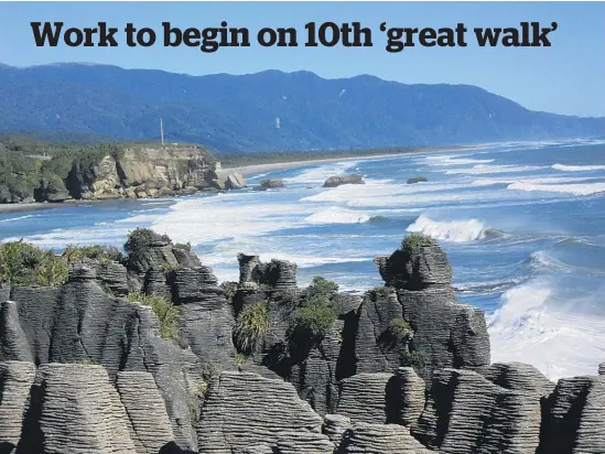  ?? Picture / Jen Dillner ?? The 55km Paparoa Track will link Blackball with Punakaiki (above) on the West Coast.