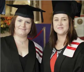  ??  ?? Kristina Butnari from Bray and Linn Erasmus from Arklow, who graduated in Office Administra­tion.