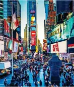  ?? ?? FLIGHT OF FANCY: See the bright lights of New York’s Times Square