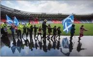  ??  ?? St Andrew’s Day Conga was under way at Hampden