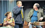  ??  ?? Barrel of laughs: John Henshaw as landlord Ken with Craig Cash as Joe in the stage version of Early Doors