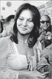  ?? File photo ?? “DEEP THROAT’S” Linda Lovelace with the press in 1974.