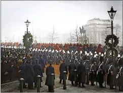  ?? ?? SOLEMN DUTY A newly-colourised photograph showing Queen Victoria’s funeral procession on February 2, 1901. Having died in bed at Osborne House on the Isle of Wight, the Queen’s body was conveyed by boat and train to London, before processing through the streets in front of vast crowds and taken to Windsor for burial.