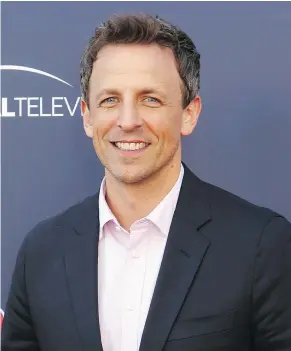  ?? — THE ASSOCIATED PRESS FILES ?? Golden Globes host Seth Meyers is aiming for a ceremony that acknowledg­es the sexual harassment crisis in the industry, but also celebrates the good work from this year.