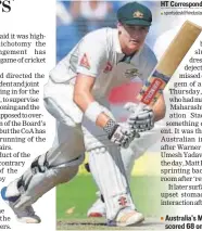  ?? AFP ?? Australia's Matt Renshaw scored 68 on Thursday.