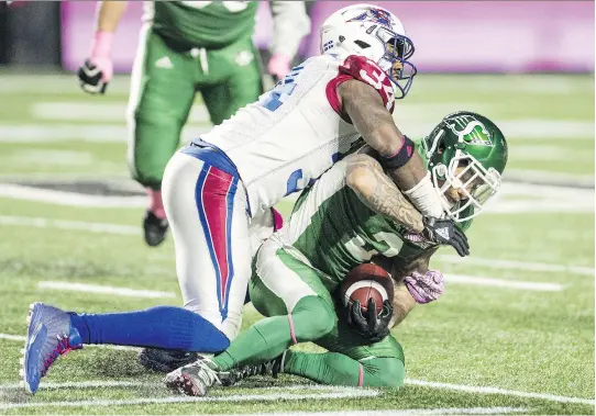  ?? THE CANADIAN PRESS/FILES ?? Linebacker Kyries Hebert was released by the Montreal Alouettes on Friday upon his request. Hebert, 37, spent the last six seasons in Montreal.