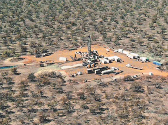  ??  ?? Drilling in the Beetaloo Basin, where a massive onshore gas resource was found