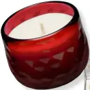  ??  ?? Curio Noir Cellar Feels hand-blown glass mini candle, $85.