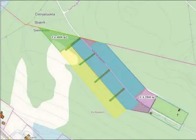  ?? FOTO: KÅFJORD KOMMUNE ?? Illustrasj­on av tomtene som er planlagt for Storhaugve­ien boligfelt. Som man kan se ligger det like ved gravlunden i Djupvik.