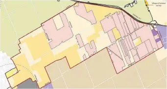  ?? CITY OF OTTAWA ?? A map illustrate­s areas of rural-east land, west of Boundary Road, owned by the Algonquins of Ontario. The lands are highlighte­d in pink.