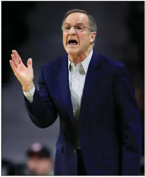  ?? (AP/Orlin Wagner) ?? Oklahoma Coach Lon Kruger hired Arkansas Coach Eric Musselman to be on his staff with the Atlanta Hawks in 2000. The Razorbacks and Sooners will play next season in Tulsa, the schools announced Wednesday. “Passion, great knowledge,” Kruger said of Musselman.