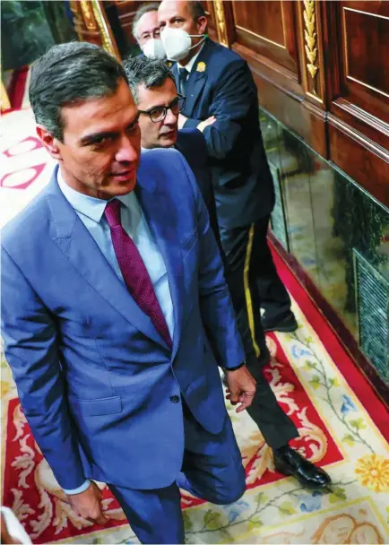  ?? REUTERS ?? El presidente del Gobierno, Pedro Sánchez, en el Congreso