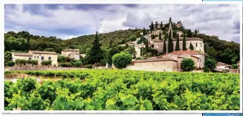  ??  ?? MOST BEAUTIFUL IN FRANCE: La Roque-sur-Ceze, above. A bottle of Roman-recipe Turriculae, below