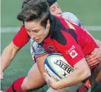  ?? TIMES COLONIST ?? Canadian women’s sevens team captain Ghislaine Landry, seen here in 2015, says: “This is world class and one of the best gyms in Canada right now.”
